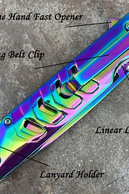 4" Rainbow Blade / Rainbow Handle / Assisted Knife