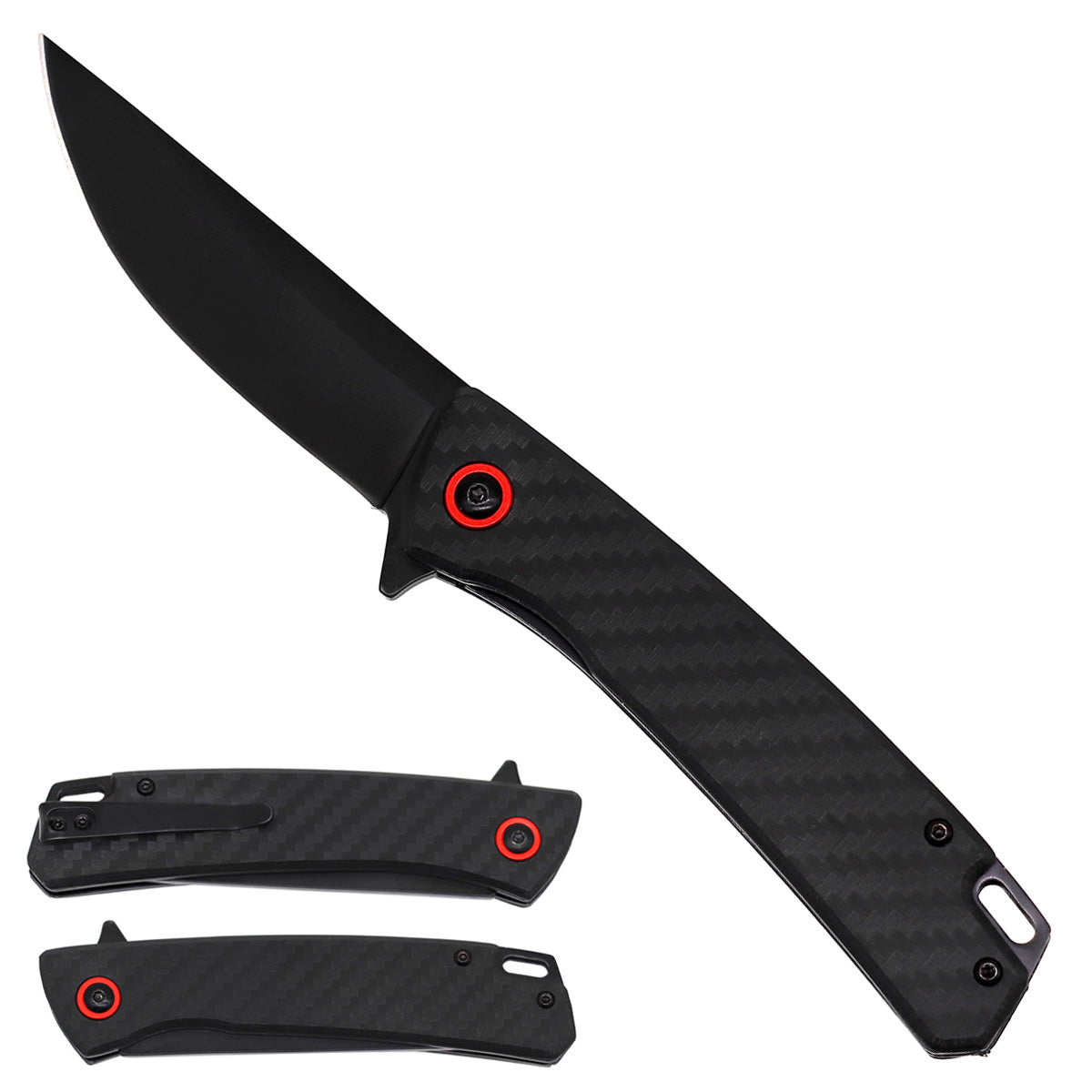 Ball Bearing Pocket Knife - Carbon Fiber Handle
