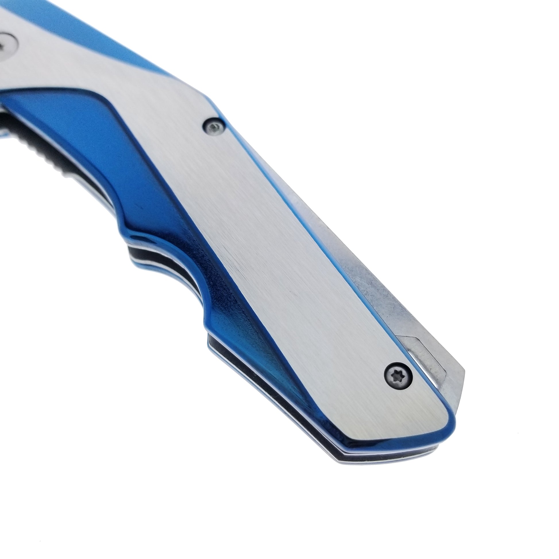 Falcon 8" Blue and Silver Spring Assisted Pocket Knife