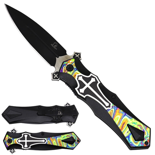 Falcon Cross-Handle Spring-Assisted Pocket Knife | KS5440DM-2