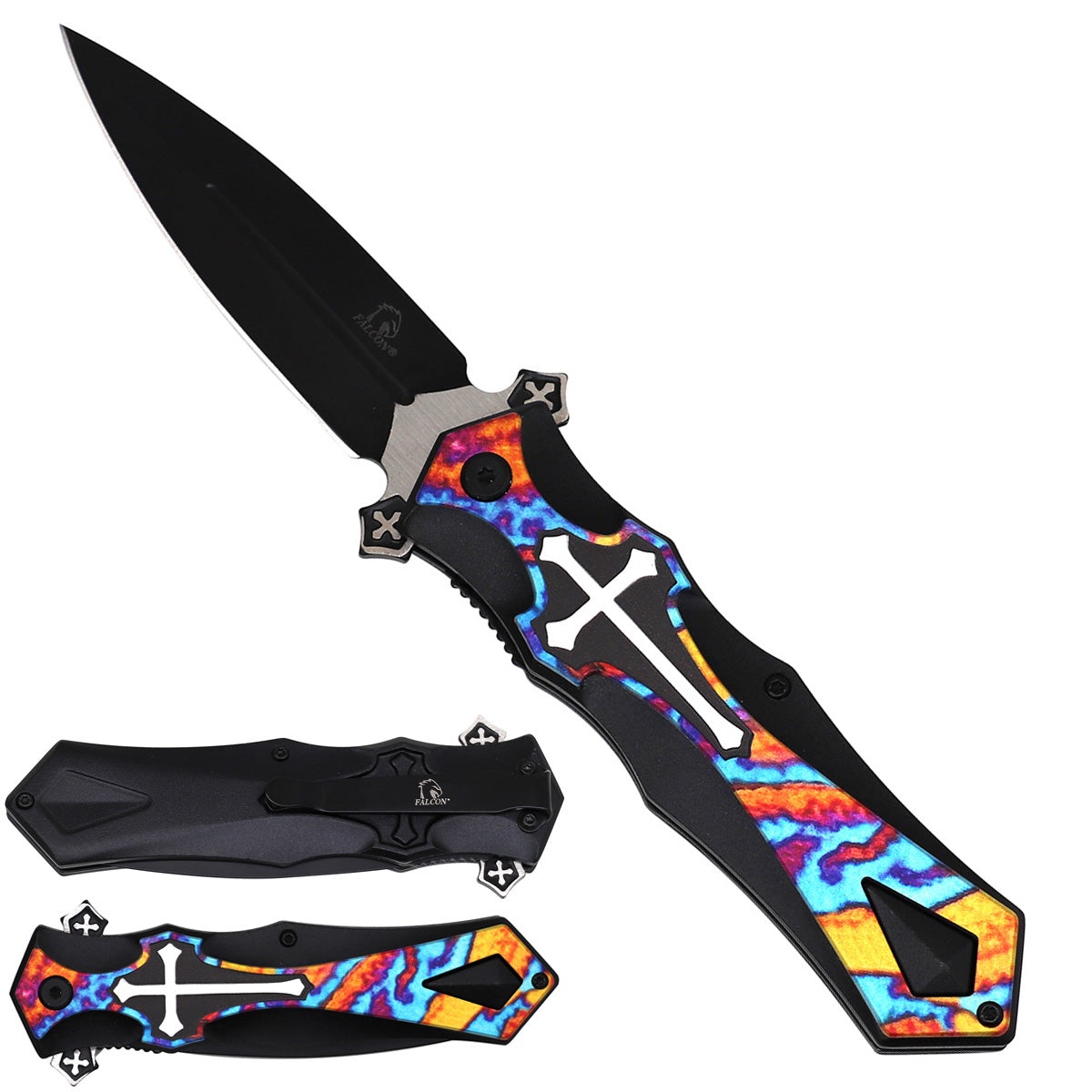 Falcon Spring-Assisted Knife, 3.75" Blade & 5" Aluminum Handle | KS5440DM-3