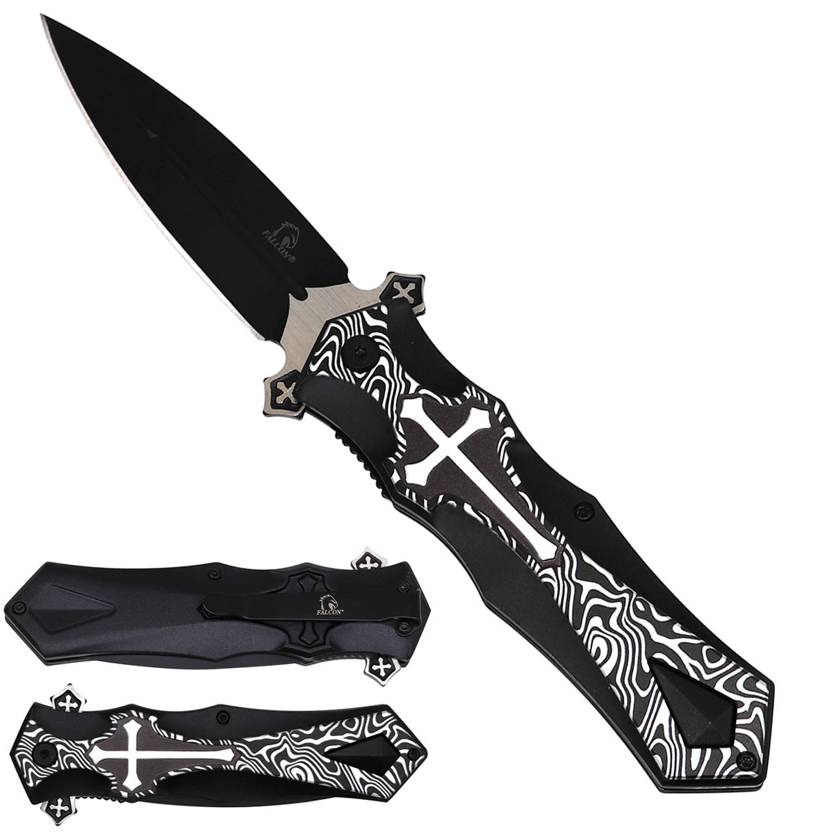 Falcon Spring-Assisted Knife, 3.75" Blade & 5" Aluminum Handle | KS5440DM-4