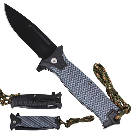 Carbon Fiber Handle Spring Assisted Pocket Knife folding pocket knife product photo