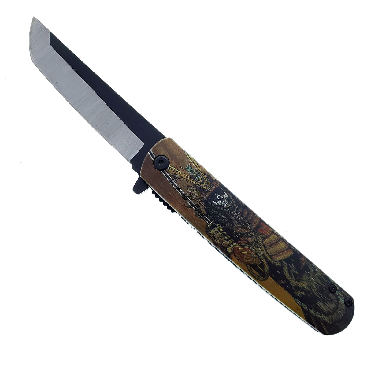 8.5" Tanto Blade Spring Assisted Pocket Knife Samurai Design