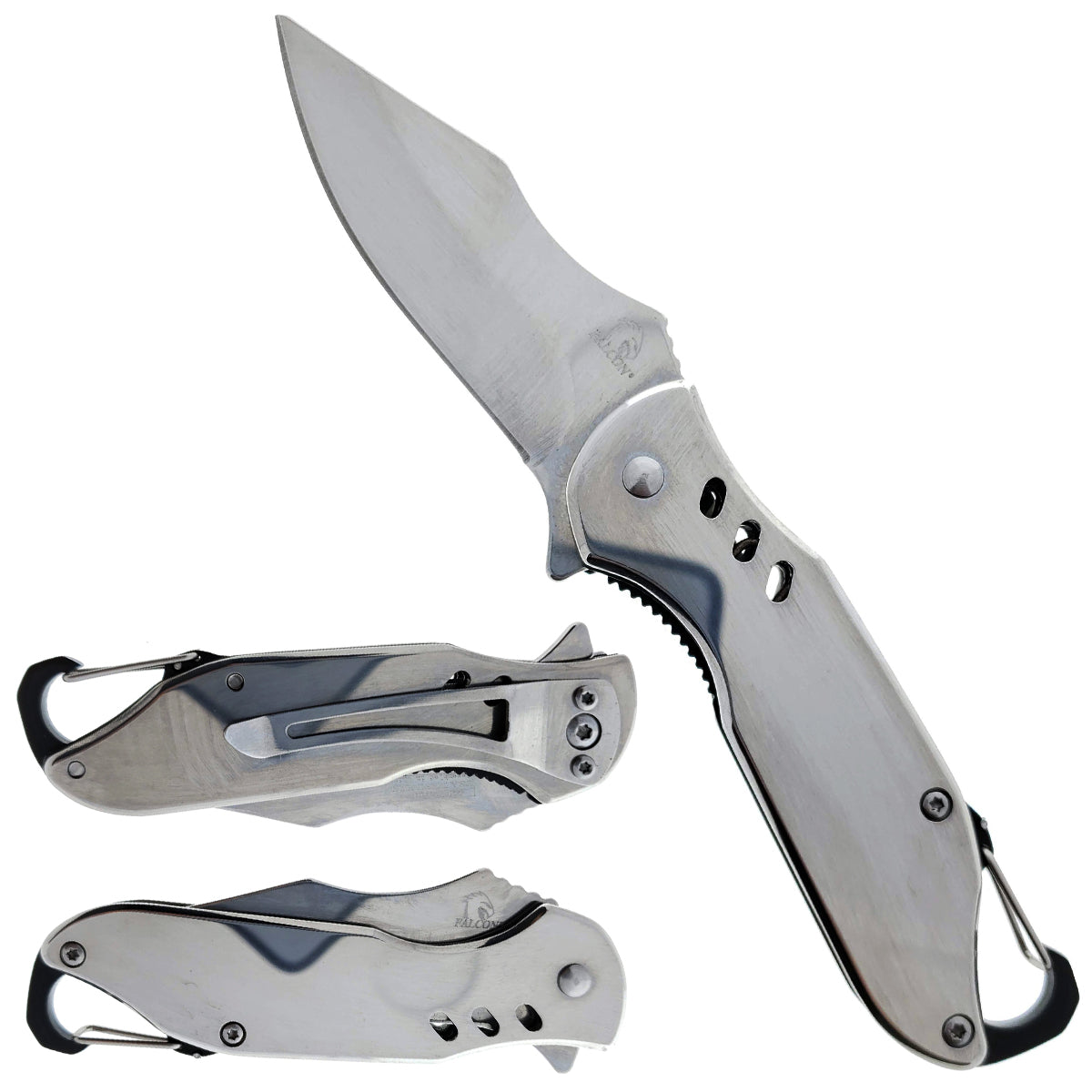 Falcon 6 1/2" Chrome Spring Assisted Knife