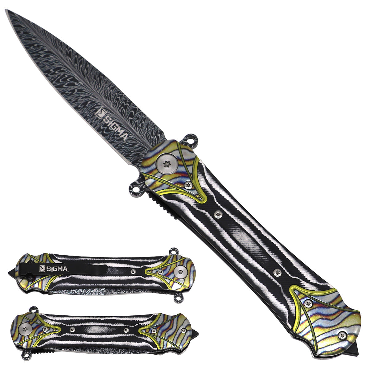 Sigma Ball-Bearing Folding Knife with Micarta & Steel Handle