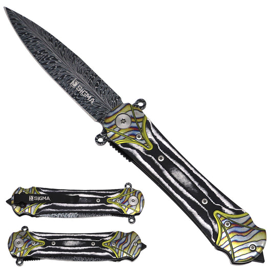 Sigma Ball-Bearing Folding Knife with Micarta & Steel Handle