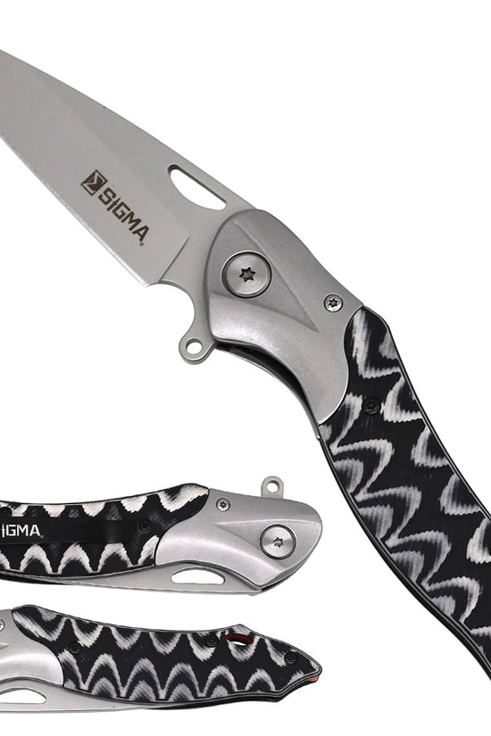 Sigma Curved Ball Bearing Pocket Knife - Inlaid Micarta