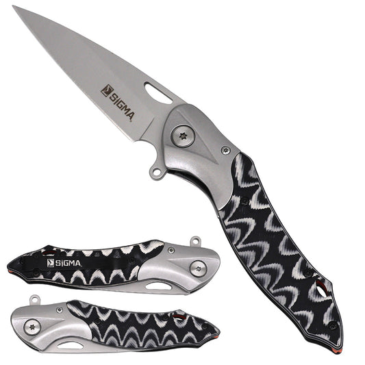 Sigma Curved Ball Bearing Pocket Knife - Inlaid Micarta