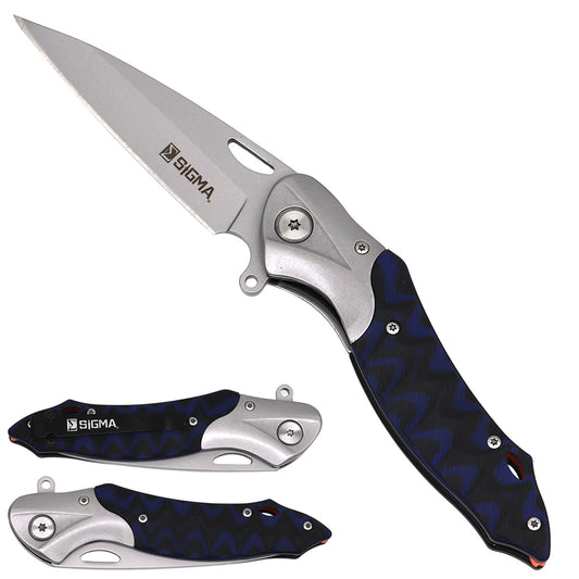 Sigma Green Curved Ball Bearing Pocket Knife – Inlaid Micarta