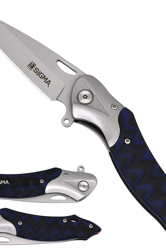 Sigma Curved Ball Bearing Pocket Knife - Inlaid Micarta