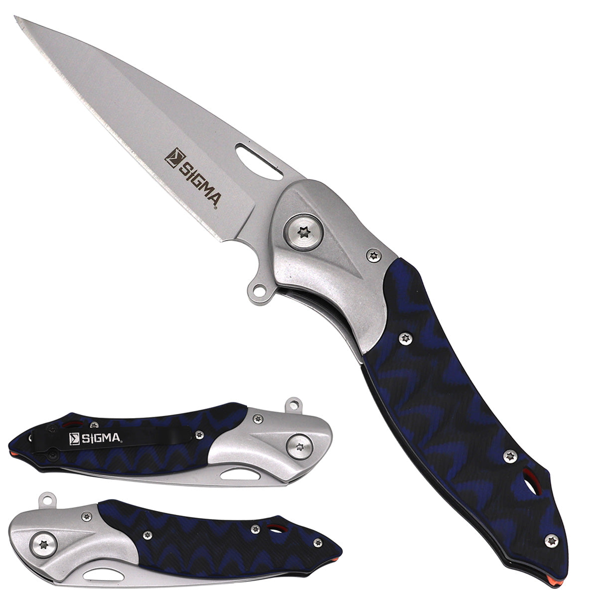 Sigma Curved Ball Bearing Pocket Knife - Inlaid Micarta