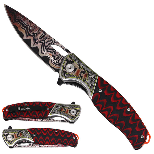 Sigma Ball-Bearing Flipper Knife with Micarta Handle