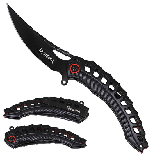 Sigma Ball Bearing Flipper Knife with Sculpted Handle