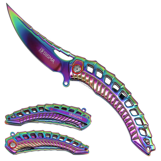 Sigma Ball Bearing Flipper Knife with Sculpted Handle