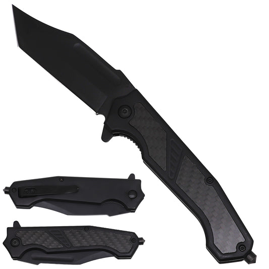 Sigma Carbon-Fiber-Inlay Ball-Bearing Flipper Knife – Black