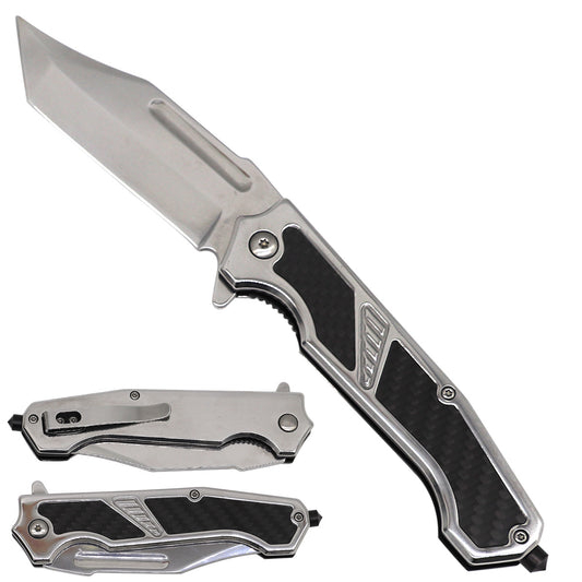 Sigma Carbon-Fiber-Inlay Ball-Bearing Flipper Knife – Chrome