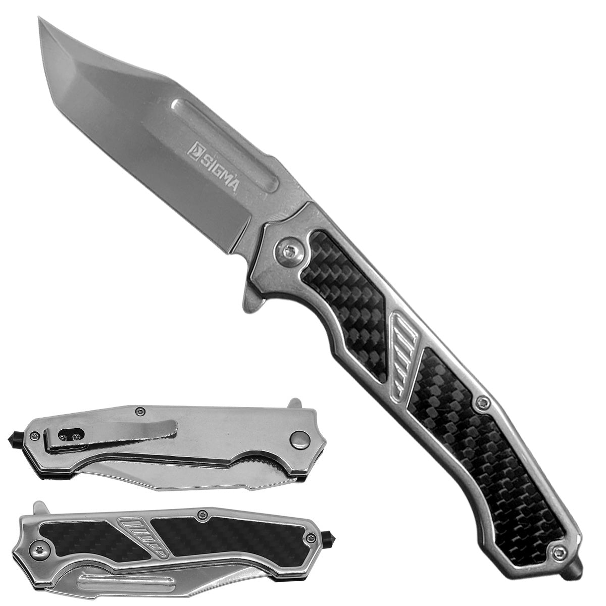Sigma Ball Bearing Flipper Knife with Carbon-Fiber Inlay