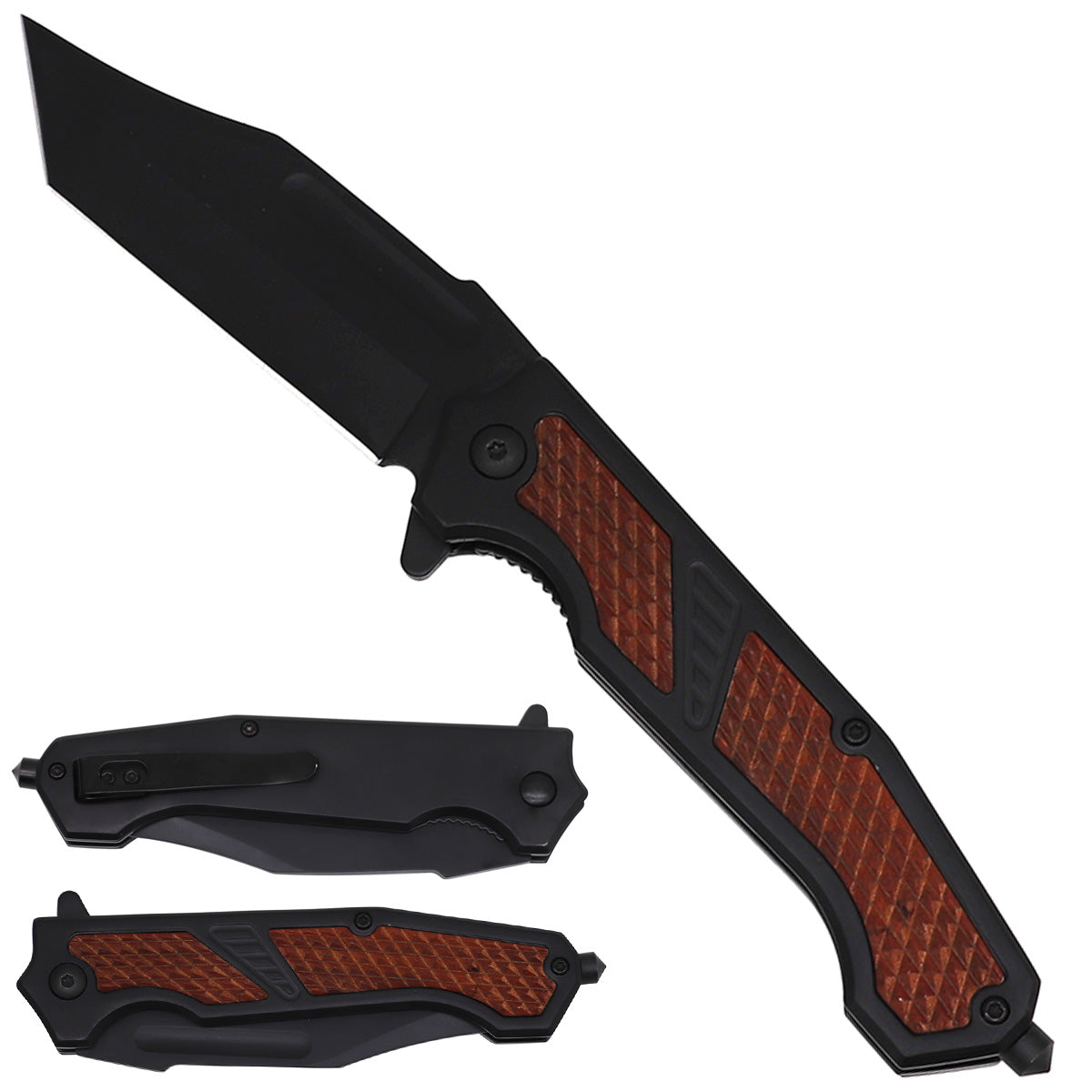 Sigma Wood-Color G10 Inlay Ball-Bearing Flipper Knife