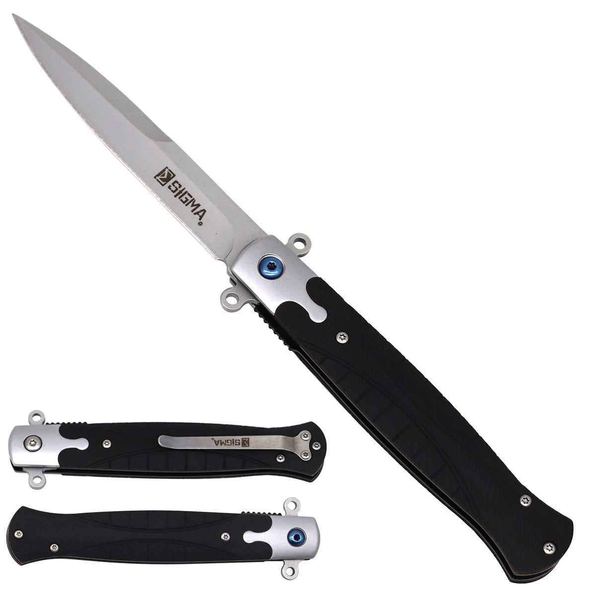 Sigma Ball Bearing Flipper Knife – Black Micarta Handle folding pocket knife product photo