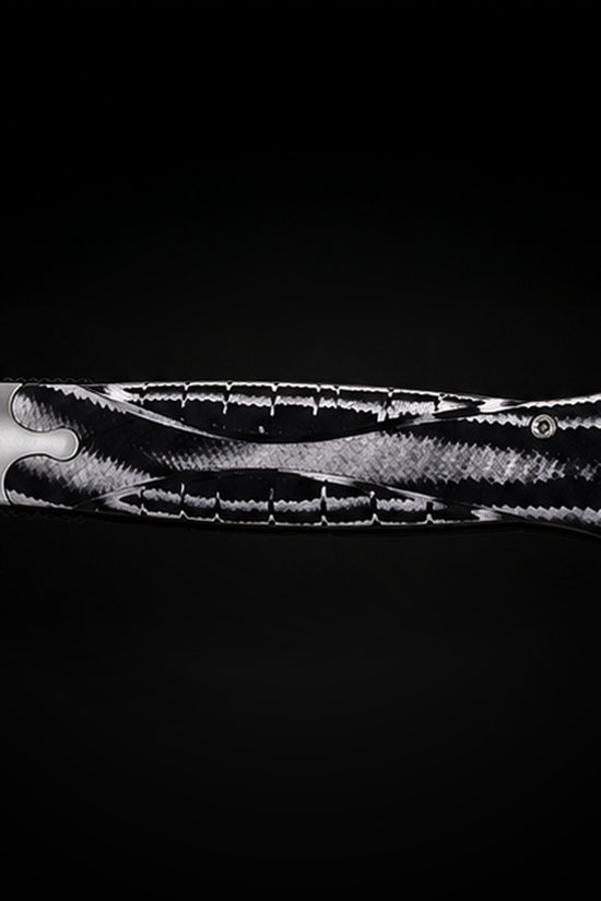 Sigma Ball Bearing Flipper Knife – Black and White Micarta Handle folding pocket knife product photo