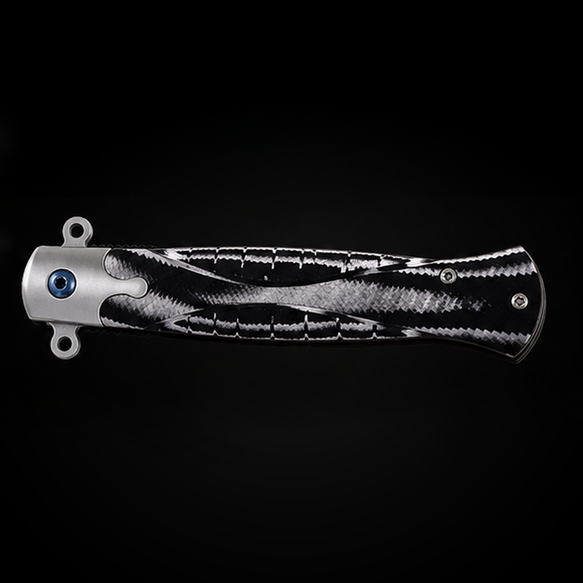 Sigma Ball Bearing Flipper Knife – Black and White Micarta Handle folding pocket knife product photo