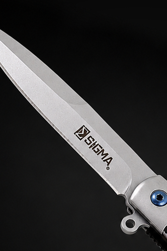 Sigma Ball Bearing Flipper Knife – Black and White Micarta Handle folding pocket knife product photo