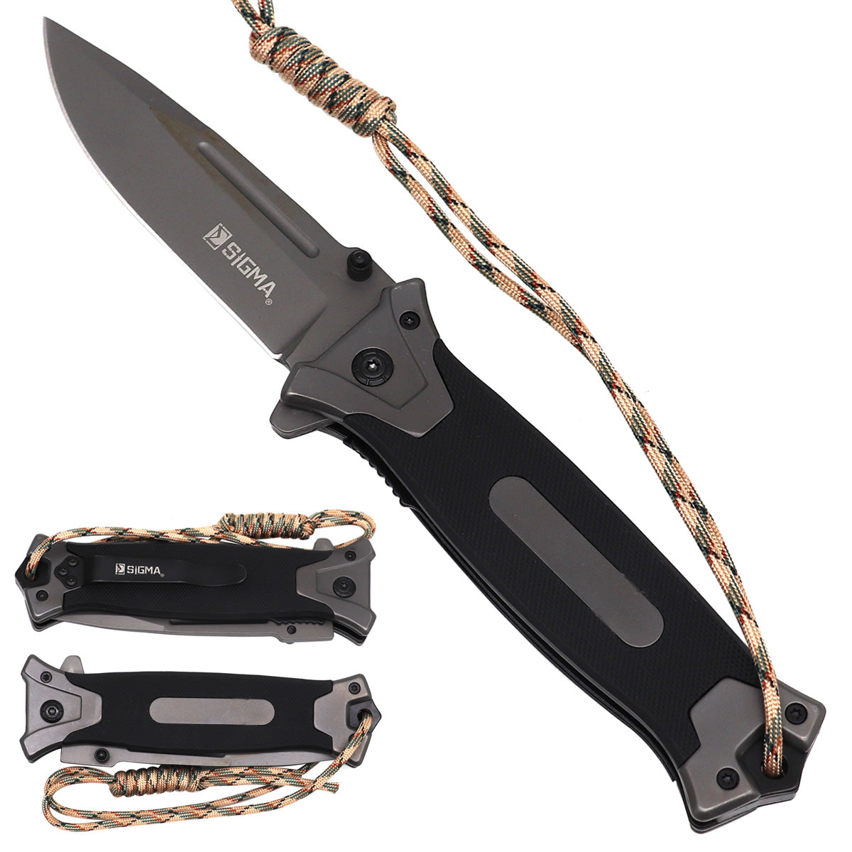 Sigma Ball-Bearing Folding Knife with Gray Titanium & Black G10