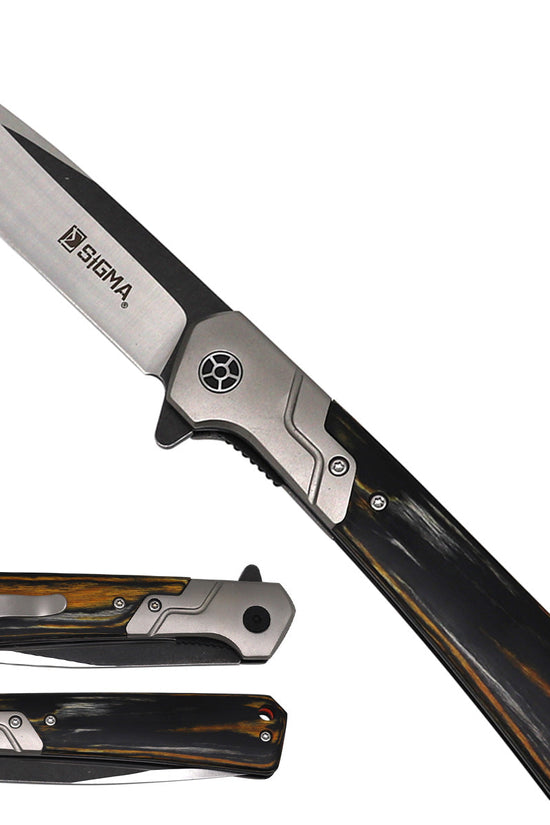 Sigma D2 Ball Bearing Pocket Knife - Bamboo Fiber Handle