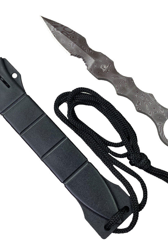 Falcon 7.5" Tactical Knife - Damascus Fixed Blade Tactical Knife