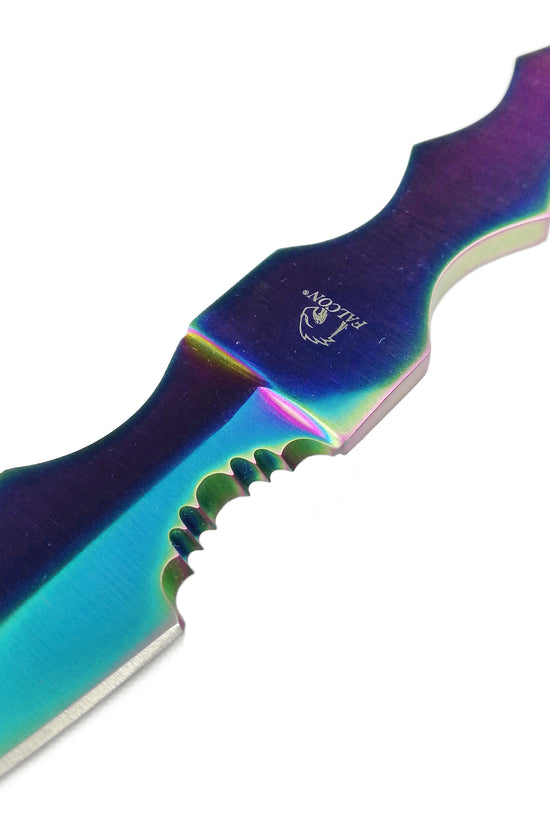 Falcon Rainbow 7.5" Fixed Blade Tactical Knife with Sheath