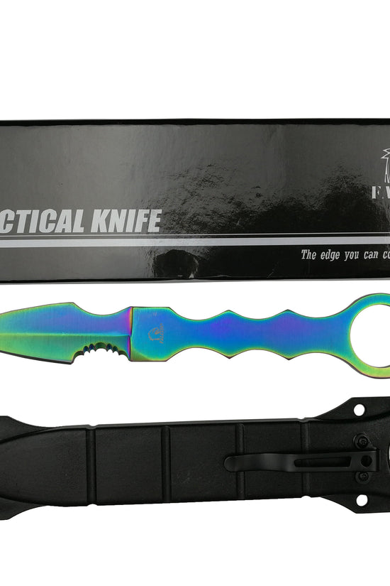 Falcon Rainbow 7.5" Fixed Blade Tactical Knife with Sheath