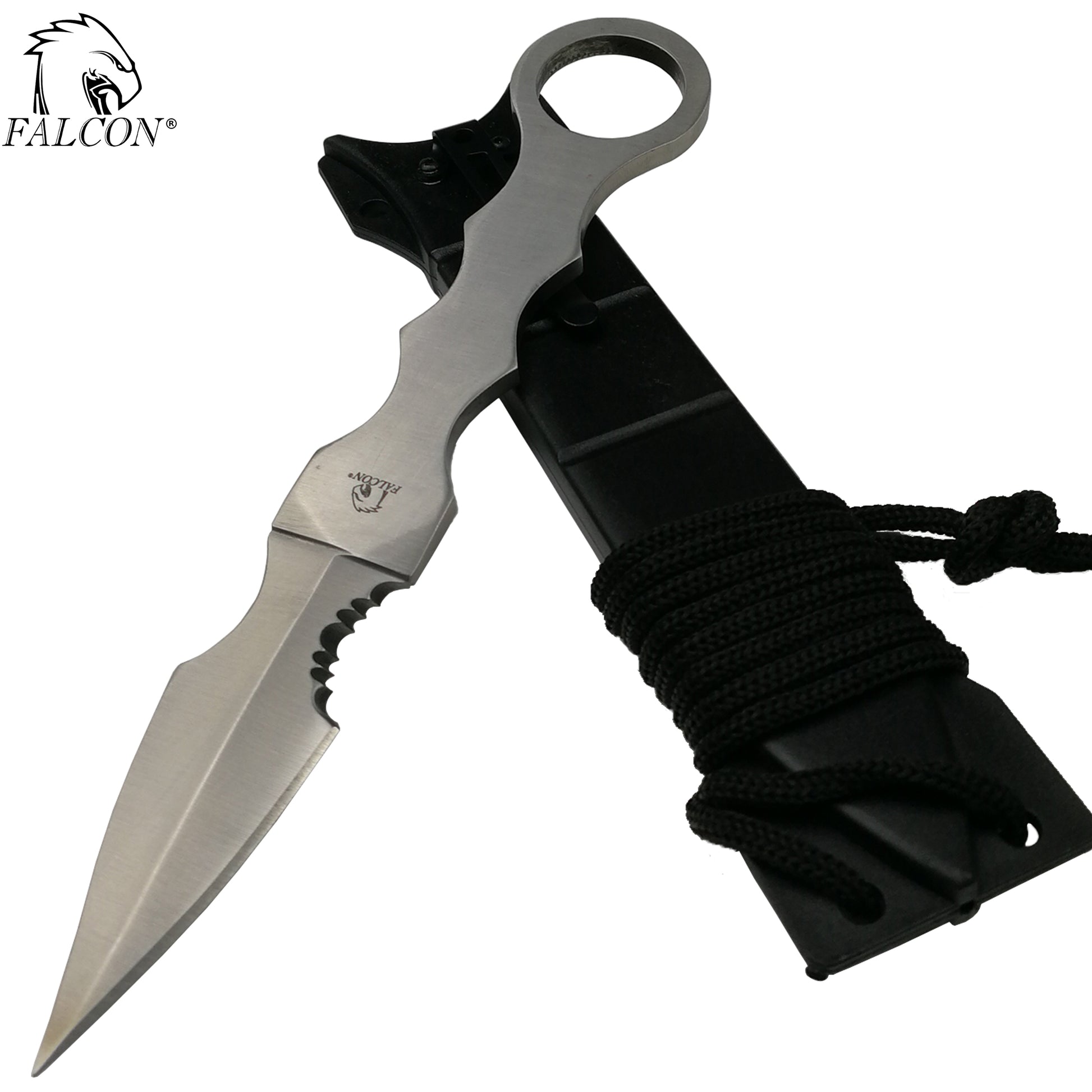 Falcon 7.5" Silver Tactical Knife