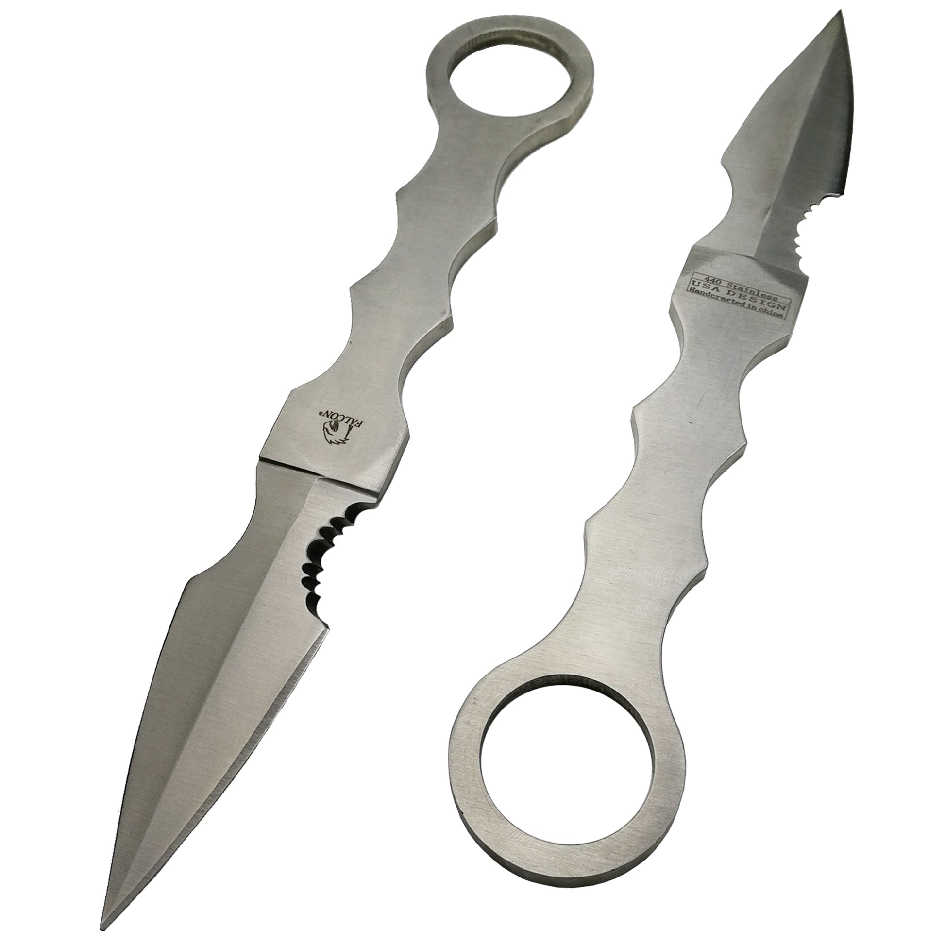 Falcon 7.5" Silver Tactical Knife