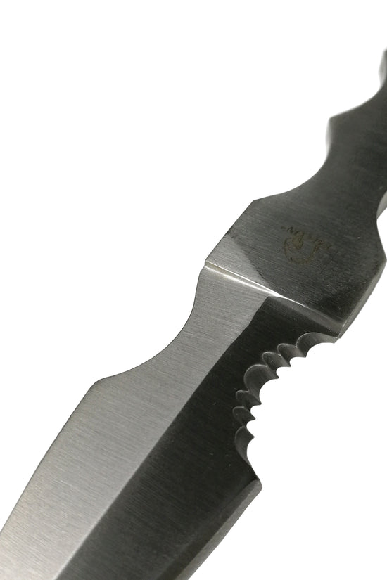 Falcon Silver Fixed Blade Tactical Knife with Finger Rings