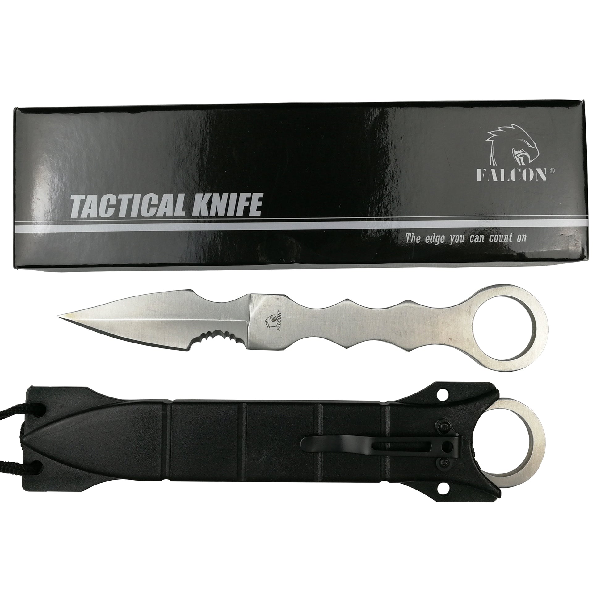 Falcon 7.5" Silver Tactical Knife