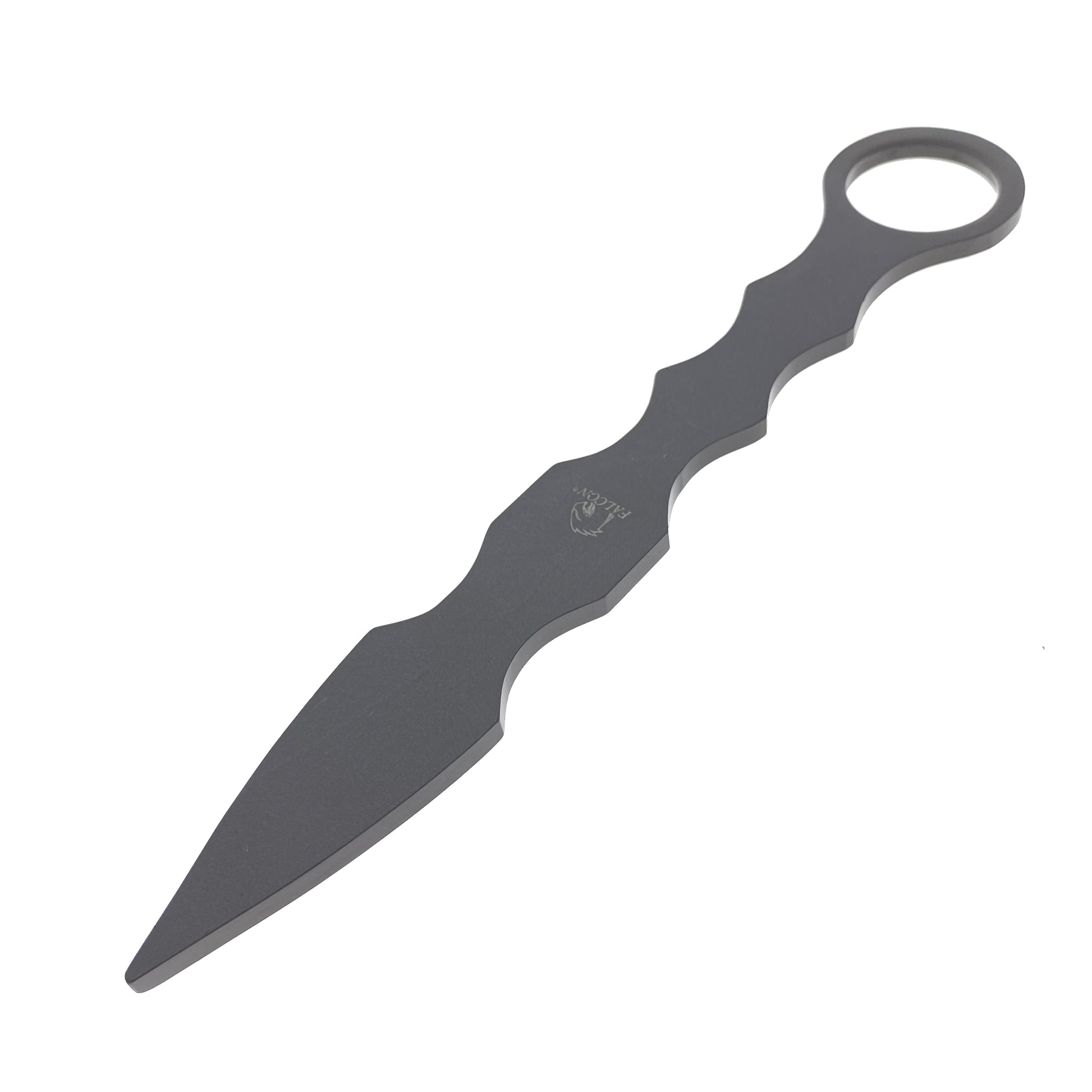 Falcon 7 1/2" Overall. Titanium Coating Trainer. Black ABS Sheath