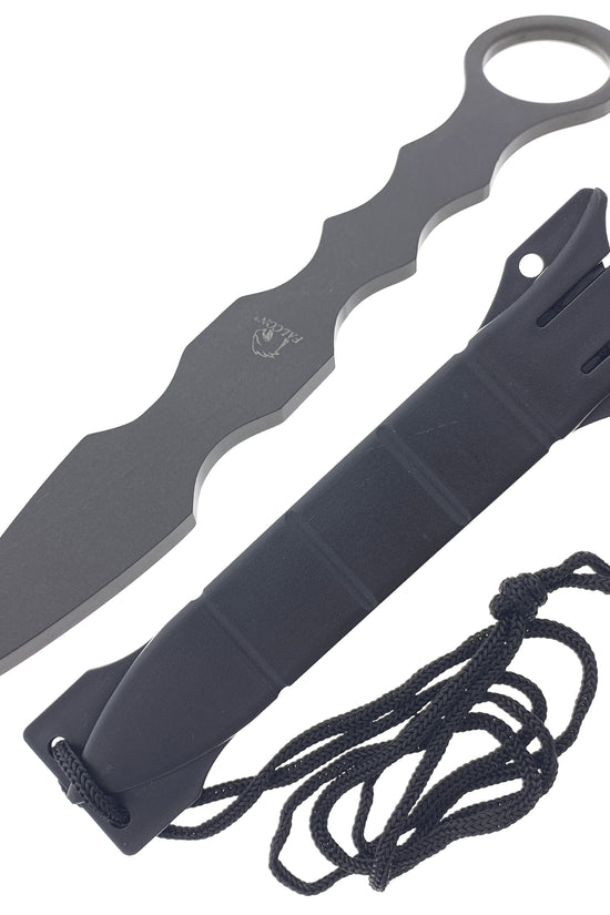 Falcon 7 1/2" Overall. Titanium Coating Trainer. Black ABS Sheath