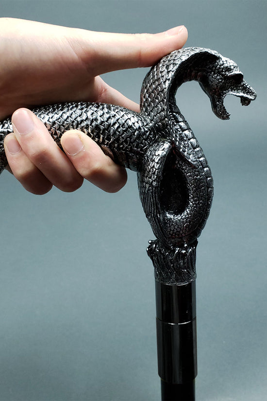 38" Cobra Walking Cane (silver)