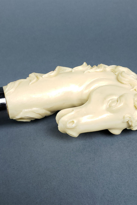 White horse walking cane (silver)
