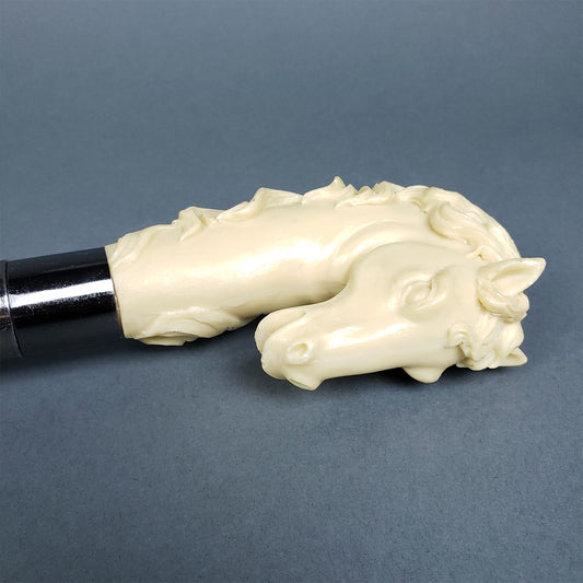 White horse walking cane (silver)