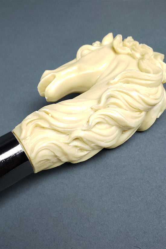 White horse walking cane (silver)