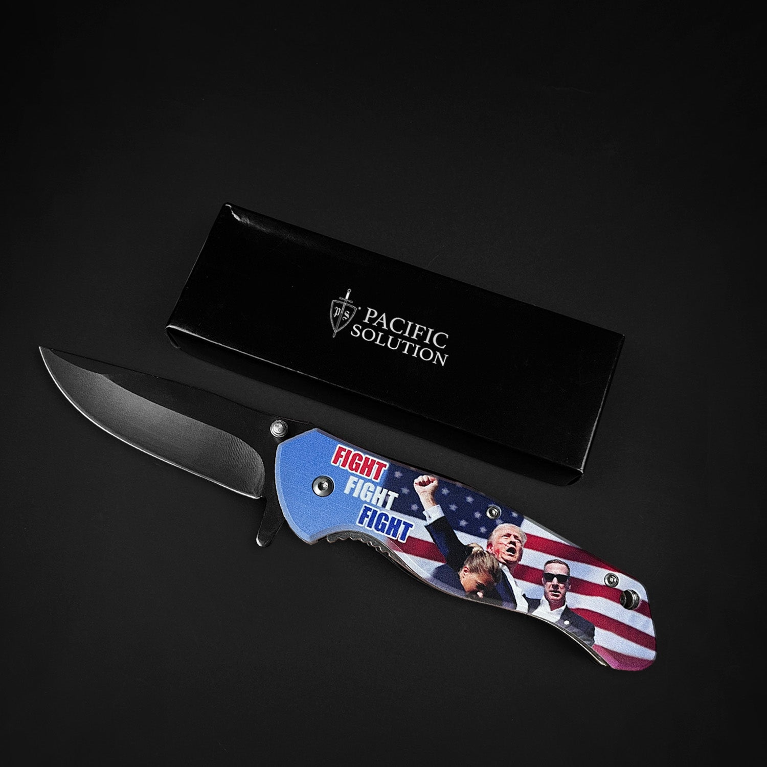 4.35" Black Blade /Fight  Handle / Assisted Knife