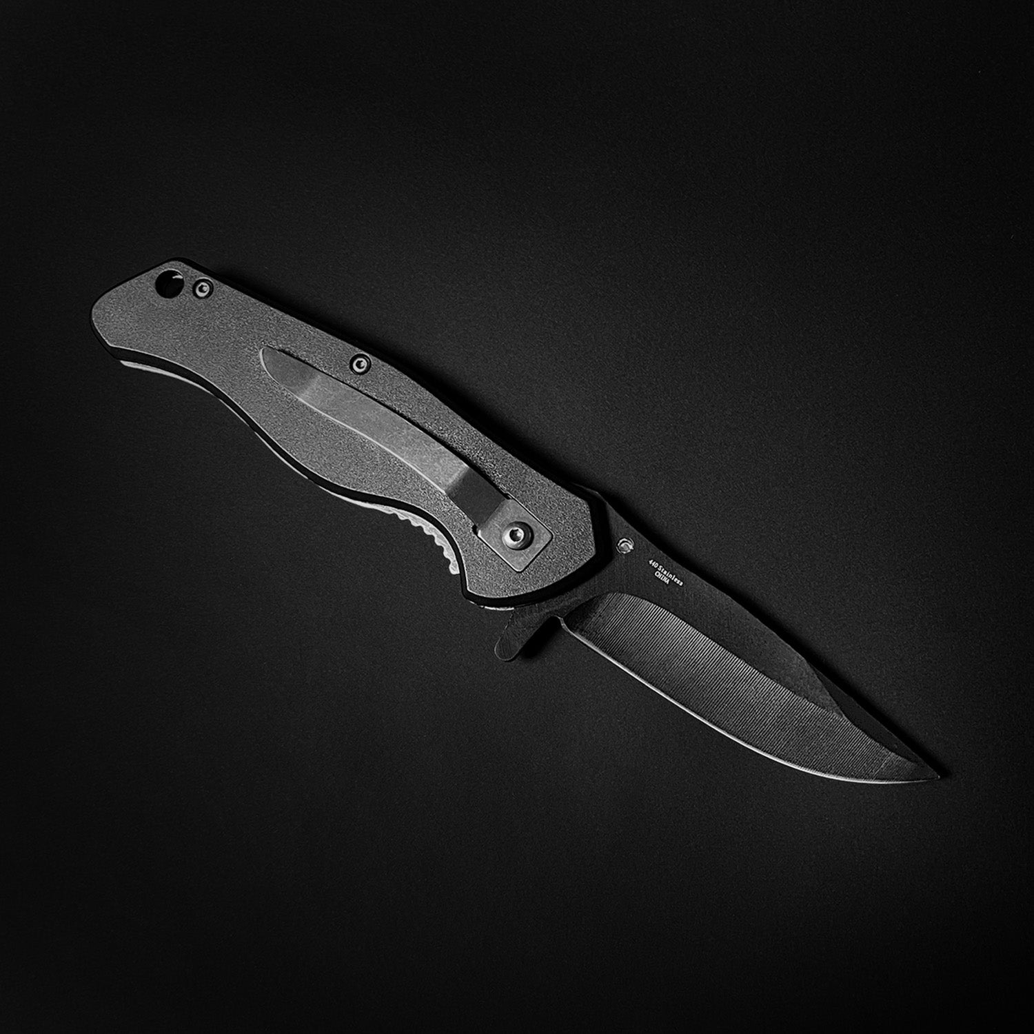 4.35" Black Blade /Fight  Handle / Assisted Knife