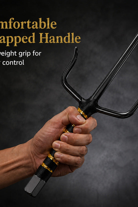 21" Black Sai with black/gold plastic wrapped handle.