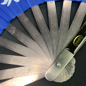 Black Kung Fu Fan in Blue