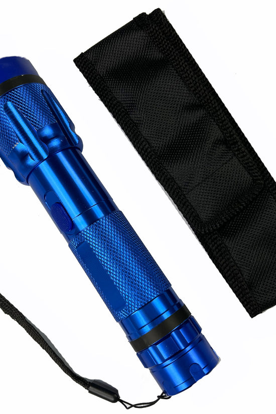 6.75" Blue Stun Gun Flashlight with Safety Switch
