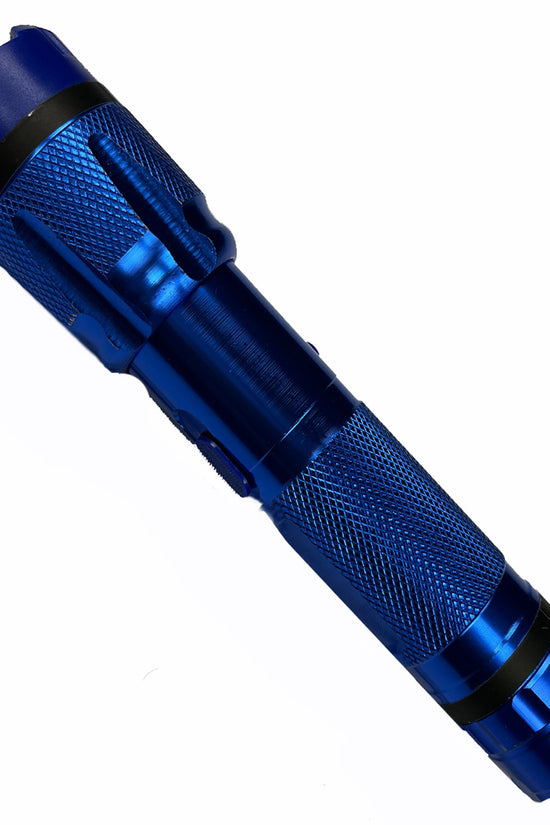 6.75" Blue Stun Gun Flashlight with Safety Switch