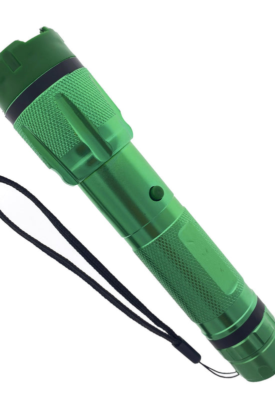6.75" Green Rechargeable Stun Gun with Flashlight