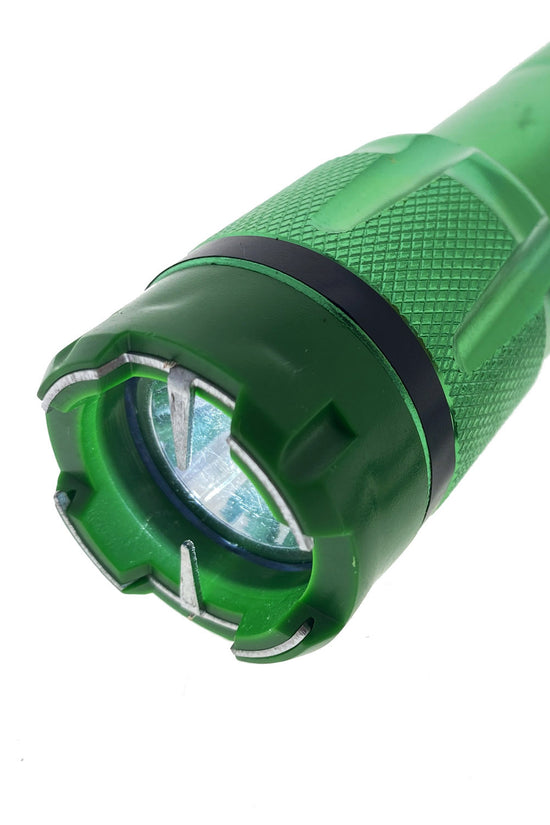 6.75" Green Rechargeable Stun Gun with Flashlight